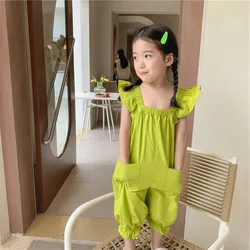 Summer Girls Overalls Little Baby Thin Sleeveless Jumpsuit Sweet Children'S Clothing Baby Girl Clothes Korean Fashion Jumpsuit