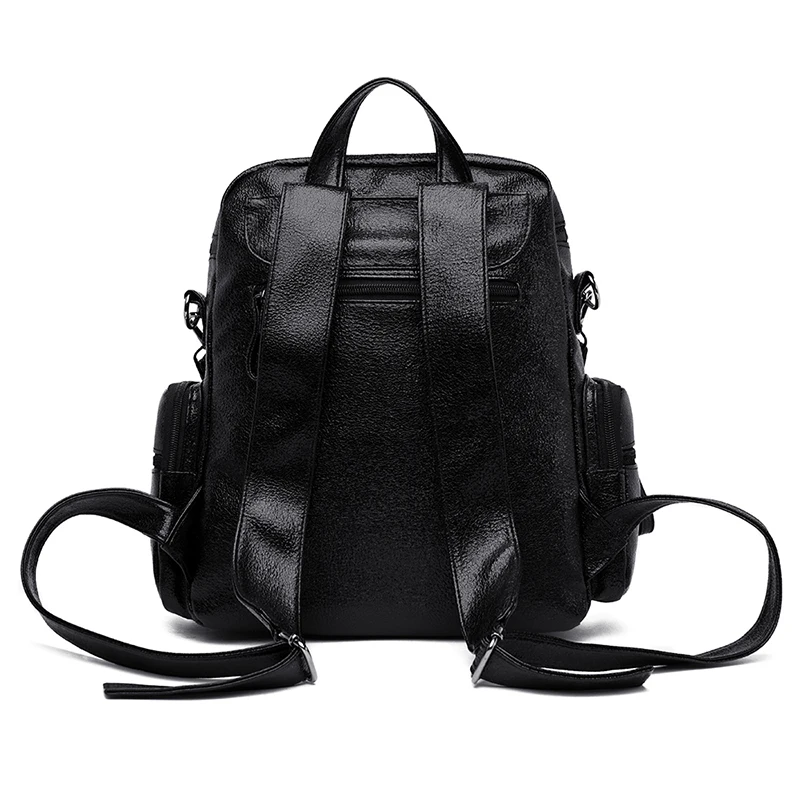 Fashion Women Leather Backpack Travel Female Shoulders School Bag Pretty Style Girls Daypack Shopping Rucksack