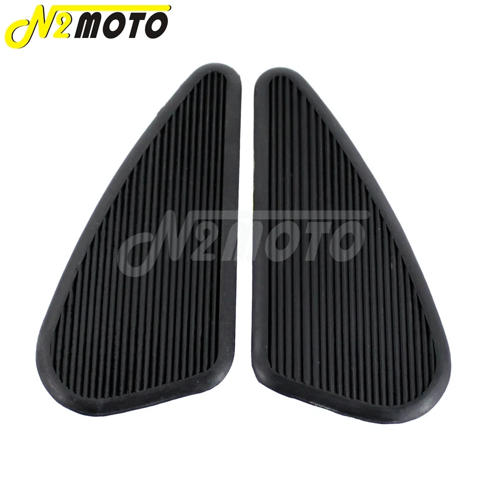 Black Brown Slim Motorcycle Rubber Vintage Gas Tank Knee Pad Side Panel Traction Pad Sticker for Harley Cafe Racer Classic