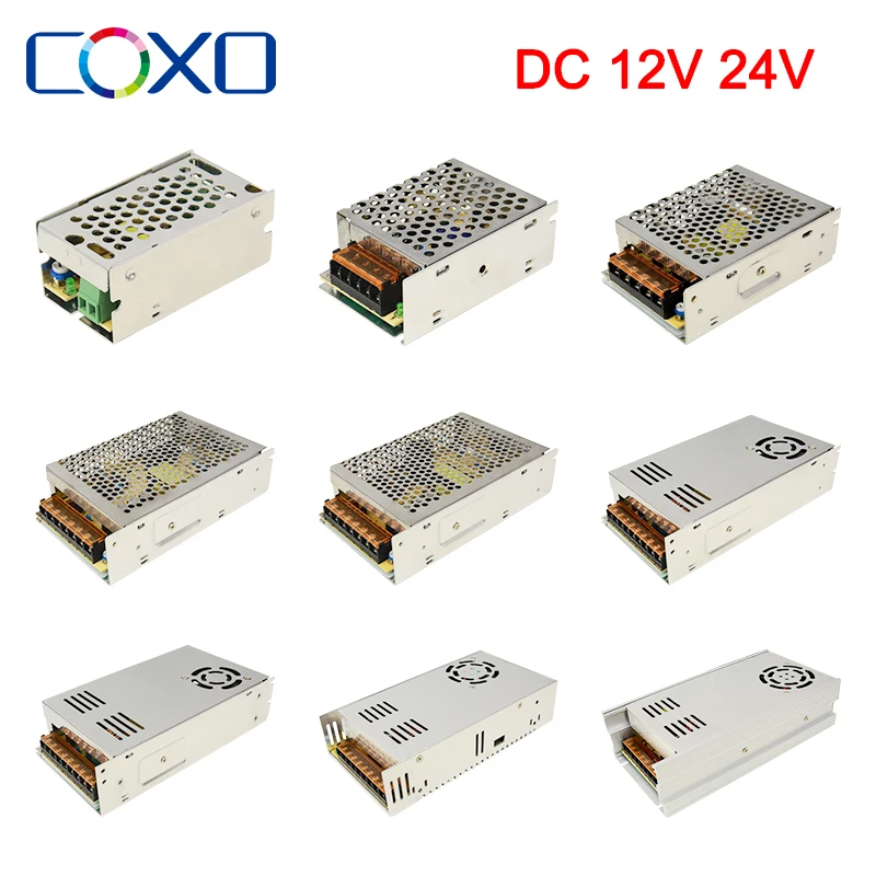 Alimentation LED à découpage 12V 24V cc, transformateur d'éclairage, pilote adaptateur de Source SMPS pour bandes LED CCTV 2835 5050