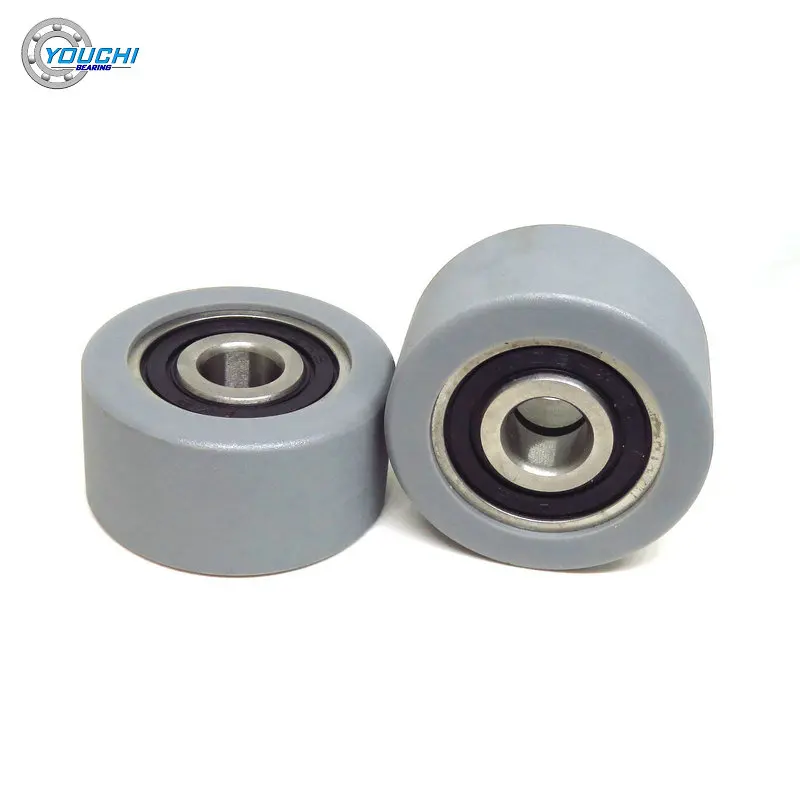 40mm PU Coated Rollers With Double 6200RS Bearings 10x40x20 mm PUT620040-20 High Loading Mute Sliding Door Bearing Pulleys