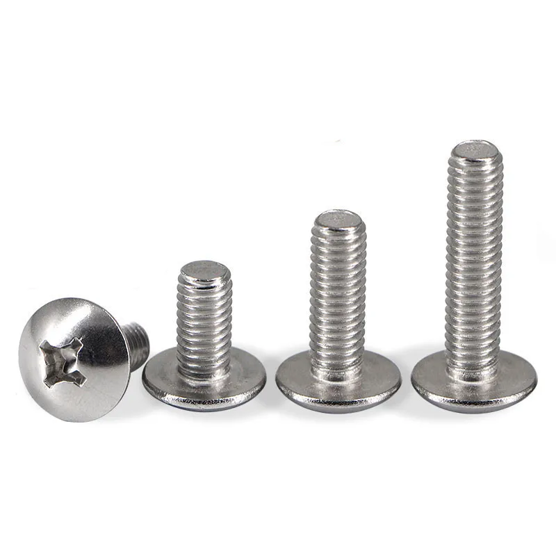 10/50X M2 M2.5 M3 M4 M5 M6 M8 304 A2-70 stainless steel JISB1111T Phillips Truss Head Large Flat Round Cross Screw Bolt L=3-80mm