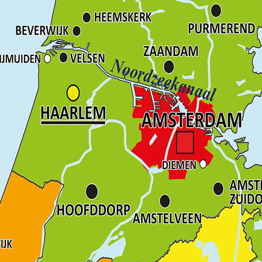 42*59Cm Kaart Van Nederland In Nederlandse Canvas Schilderij Muur Poster Schoolbenodigdheden Woonkamer Home Decoratie reizen Gift