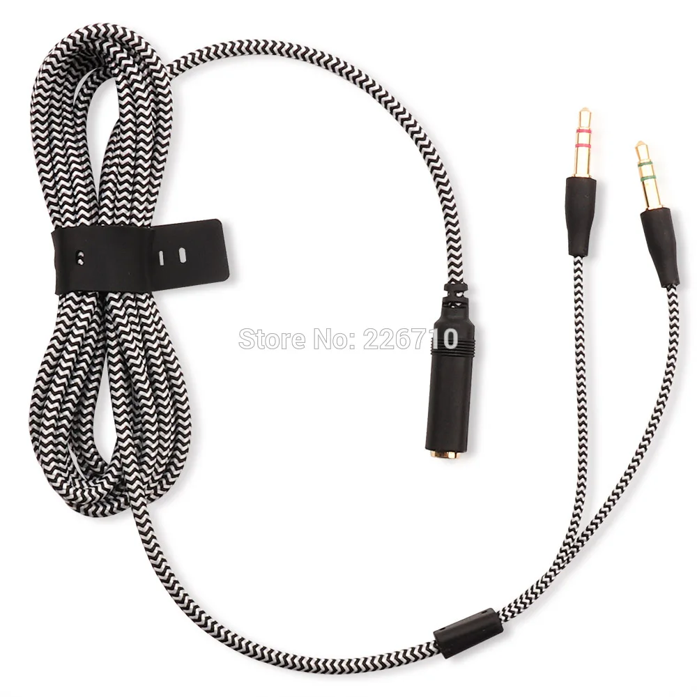 1 minute 2-in-1 headphone patch cord for computer headphone microphone extension cable