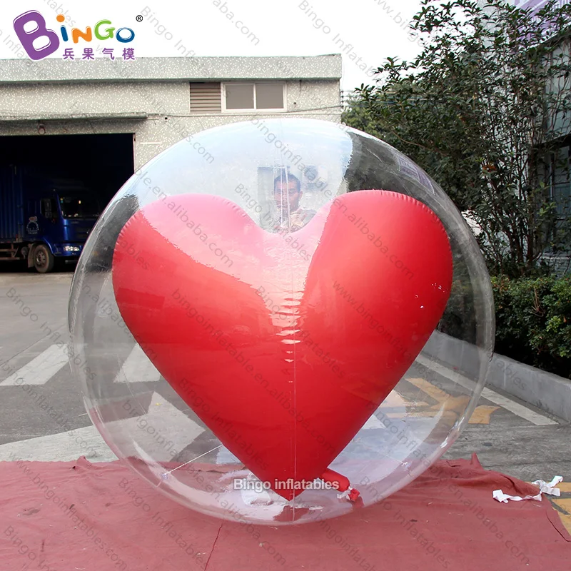 Attractive 2x2 meters inflatable heart ball for wedding decoration / Valentine's Day heart shape balloons toys