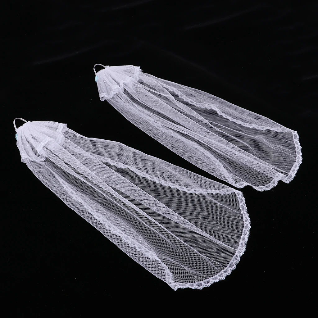 Fashion White Veil Girl Doll Long Veil For Wedding Dress Doll Accessories