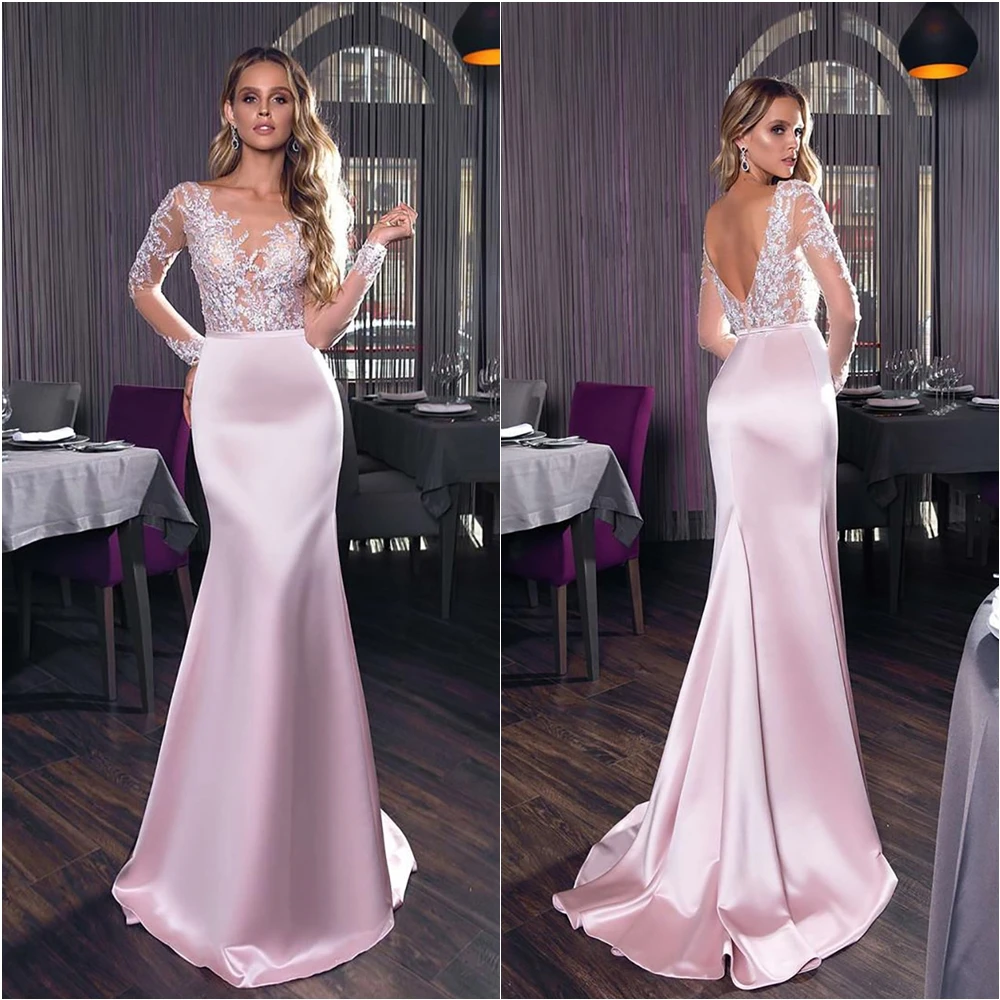 

Sexy New Wed Dresses Wed Custom Wedding Dresses Beaded Illusion Bridal Gowns Mermaid Trumpet Scoop Long Sleeve Applique Satin