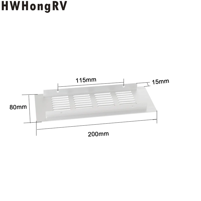 RV 8x20cm Silver Air Vent Louvred Grill Cover Ventilation Grille Set of 2 Caravan Ventilation board