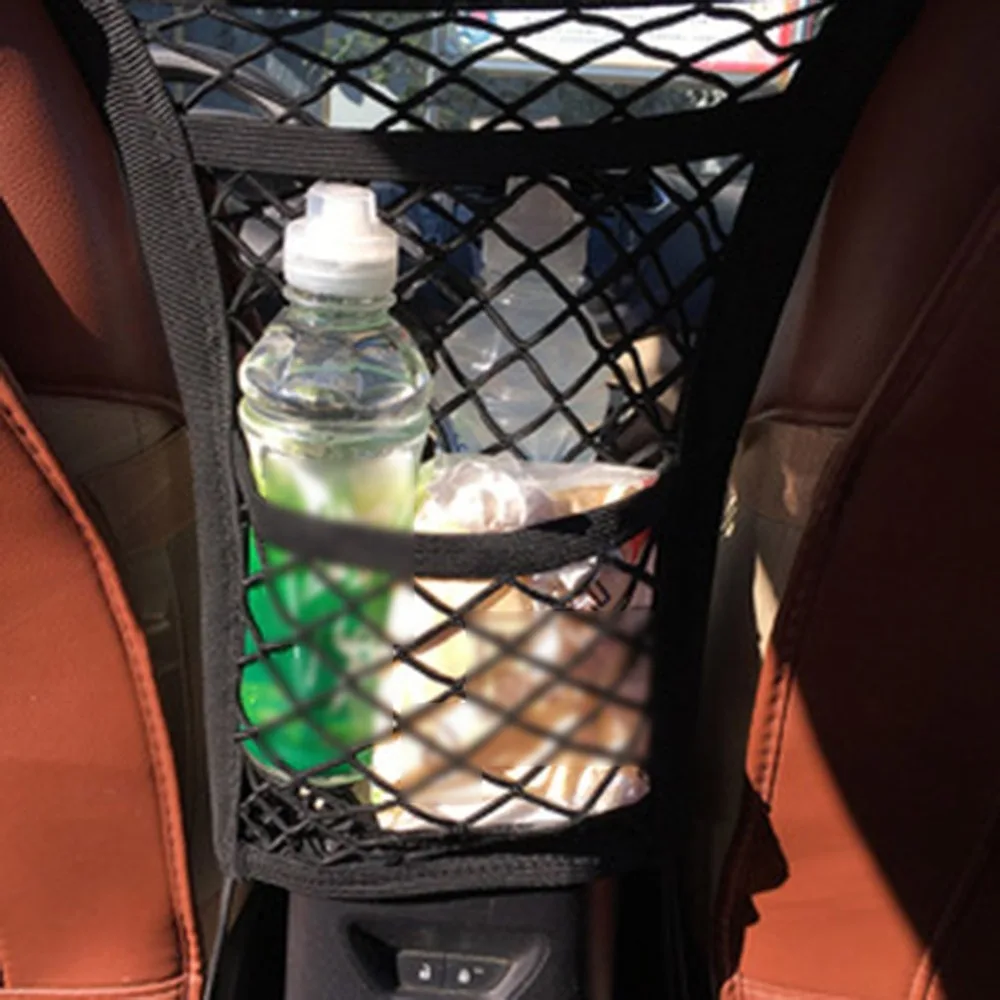 Car Trunk Seat Back Elastic Mesh Net Car Storage Organizer Bag Pockets Cage Grid Pocket Holder Car Mess Mesh Box Bags