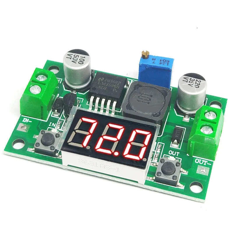 DC-DC Buck Step Down Module LM2596S DC/DC 4.0~40V to 1.25-37V Adjustable Voltage Regulator With LED Voltmeter Stlxy