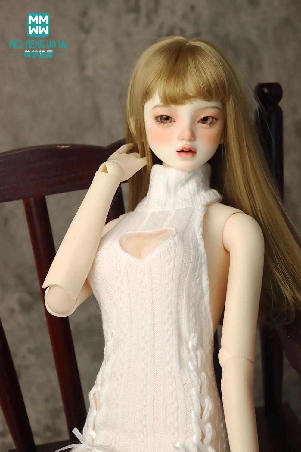 Fits 43-75cm 1/41/3 big bust and uncle BJD Clothes DD SD DDL Toys spherical joint doll Fashion open back sweater dress arm cover