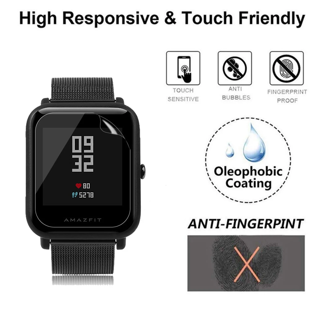 TPU Mềm Mại Bảo Vệ Cho Huami Amazfit GTS Trong Suốt Bảo Vệ Cho Đồng Hồ Xiaomi Amazfit Bip U Pro Chống Trầy Xước Chống Tấm Bảo Vệ Màn Hình không Kính