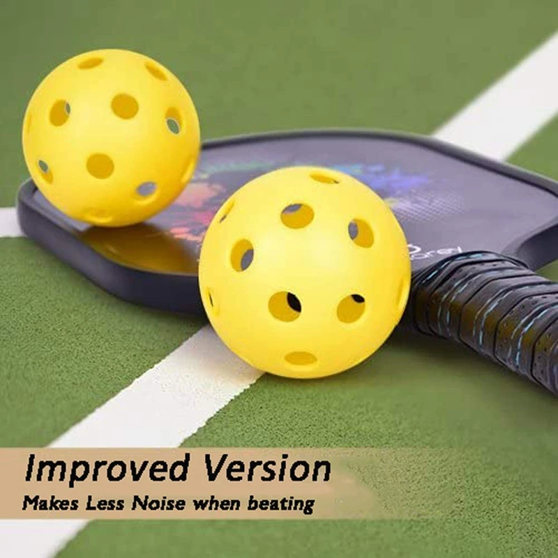 Indoor Pickleball Balls USAPA Paddle Ball 26 Holes Pickleball Sport Training Practice Plastic Pickleball Airflow Hollow Balls