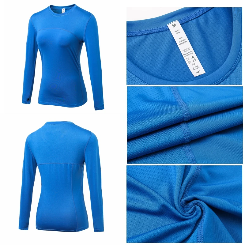 Summer Women Running Tops T-shirt Slimming Gym Compression Tights Sport Top Fitness Long Sleeve Yoga Shirts Plus Size