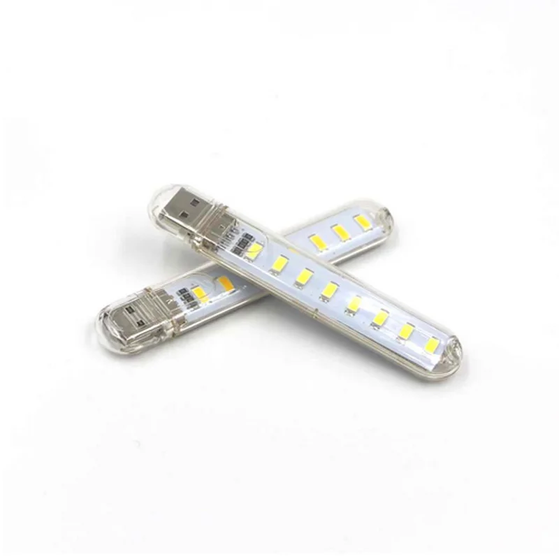 Mini Usb LED Flashlight 3LED 8LED Work Light Portable LED Torch Lamp White Warm White Reading Light USB Charging Computer Light