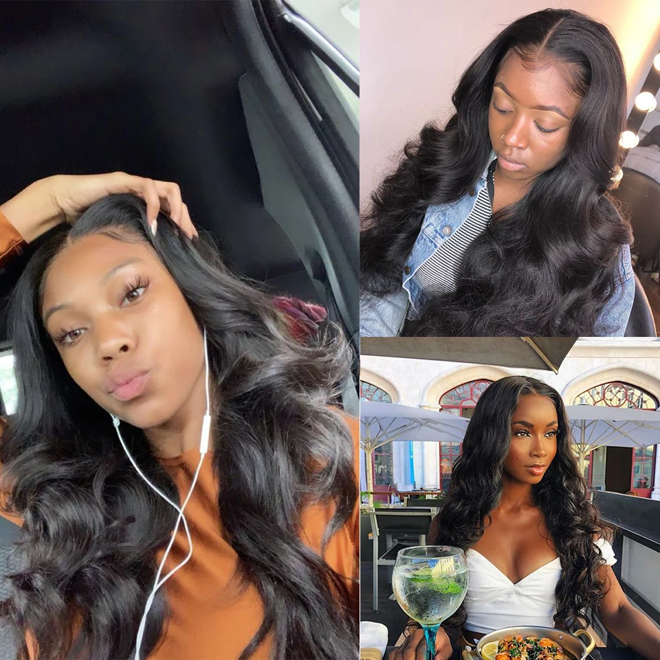 Perruque Lace Closure Wig Body Wave naturelle, cheveux humains, 13x4, 30 pouces, avec Baby Hair, pour femmes