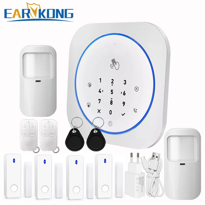 EARYKONG Wireless GSM Alarm System Touch Keyboard RFID Card Home Burglar Alarm System