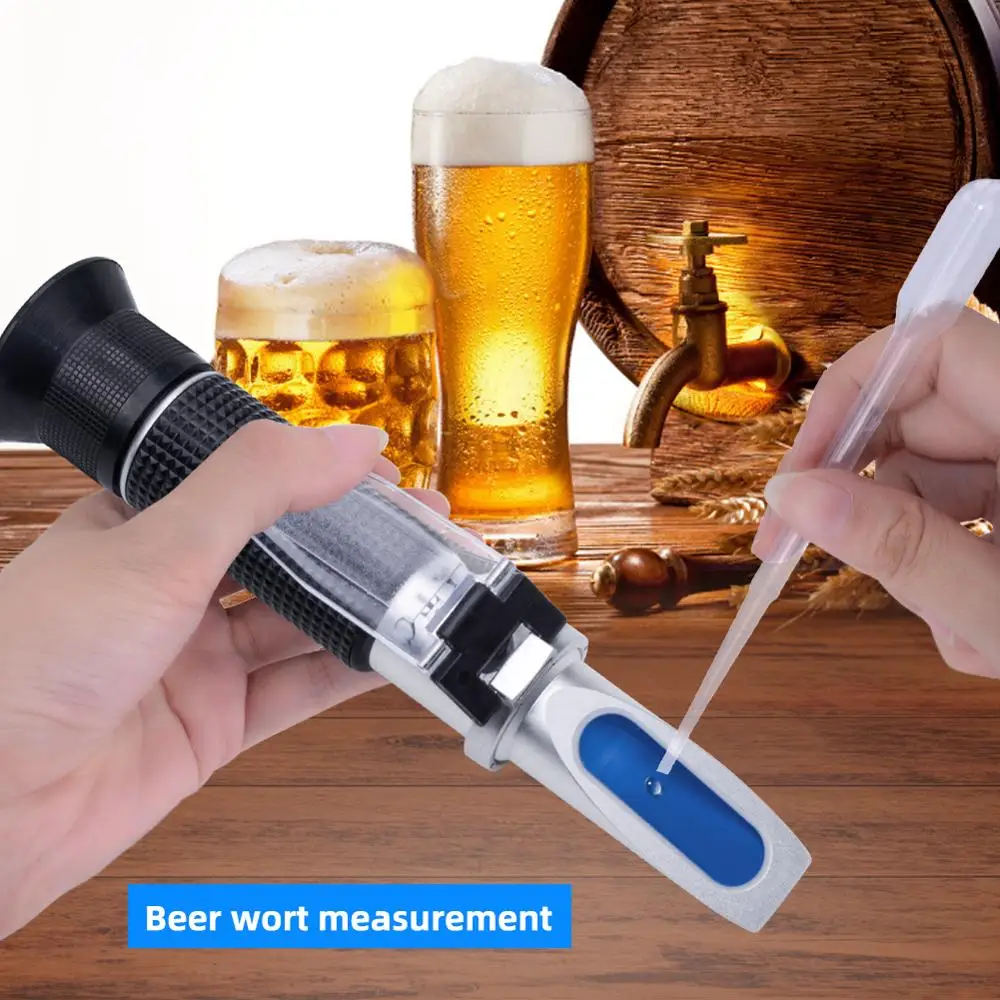 yieryi 0~32% sugar content 1.000-1.120 beer wort refractometer dual scale ATC handheld digital refractometer with Shockproof Box