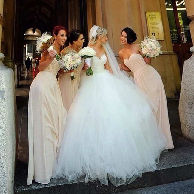 2018 Sayang Lace Bengkak Putri Elegan Gaun Pengantin Appliques Vestido De Noiva Princesa Sederhana Ibu dari Pengantin Wanita Gaun