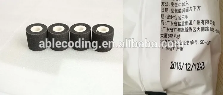 Imagem -06 - Rolo de Tinta de Estampagem Quente Roda para Fricção Data Codificação Máquina Preto e Branco 36*32 mm