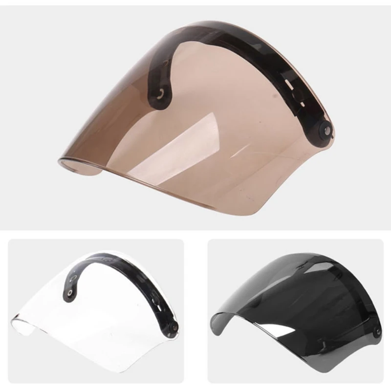 

2024 New Universal 3-Snap Open Face Helmet Visor 3/4 Helmet Visor Shield for Scratch Resistant UV Protected