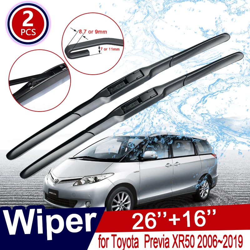 Car Wiper Blade Windshield for Toyota Previa 50 2006~2019 XR50 Estima Tarago Windscreen Wipers Car Accessories 2007 2008 2018