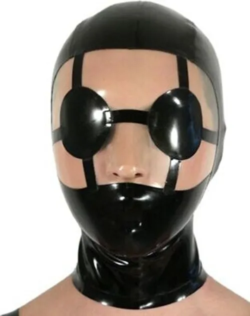 

Latex Rubber Black headgear cosplay party handmade custom holiday fashion comfortable xs-xxl 0.45mm