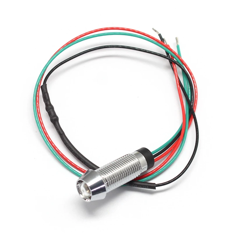 FILN 8mm Metal Signal Lamp Indicator Light Red Green Double color White 12V Led With 20cm Cable