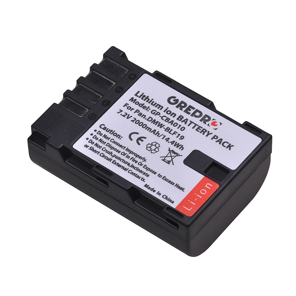 Batterie DMW-BLF19E DMW-BLF19 2000mAh pour Panasonic DMW BLF19 BLF19E Lumix GH3 GH4 GH5 G9 DC-GH5LGK