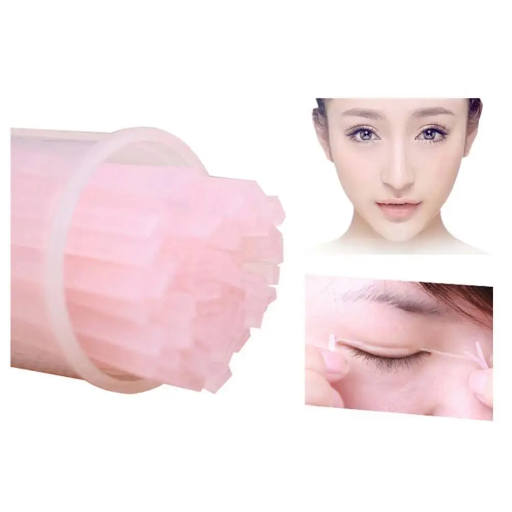 50pcs Invisible Double Eyelid Tape Fiber Magic Eyelid Stickers Double Sided Strip Adhesive Tape Beauty Tools