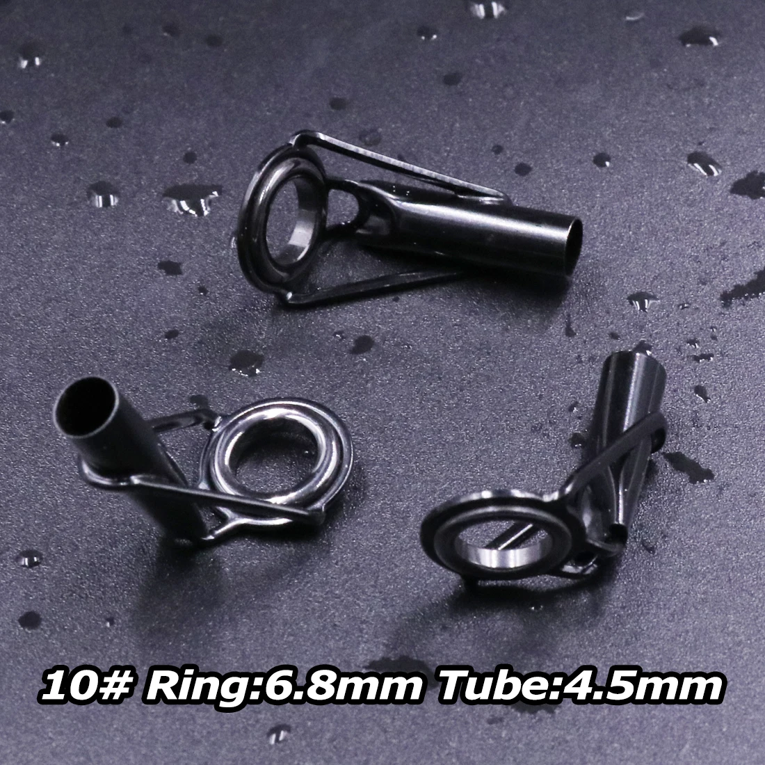 5 Stück Angelrute spitzen führungen Reparatur satz Edelstahl rahmen Keramik ringe schwarze Rute Bau führung Augen bau Reparatur 6 # ~ 16 #