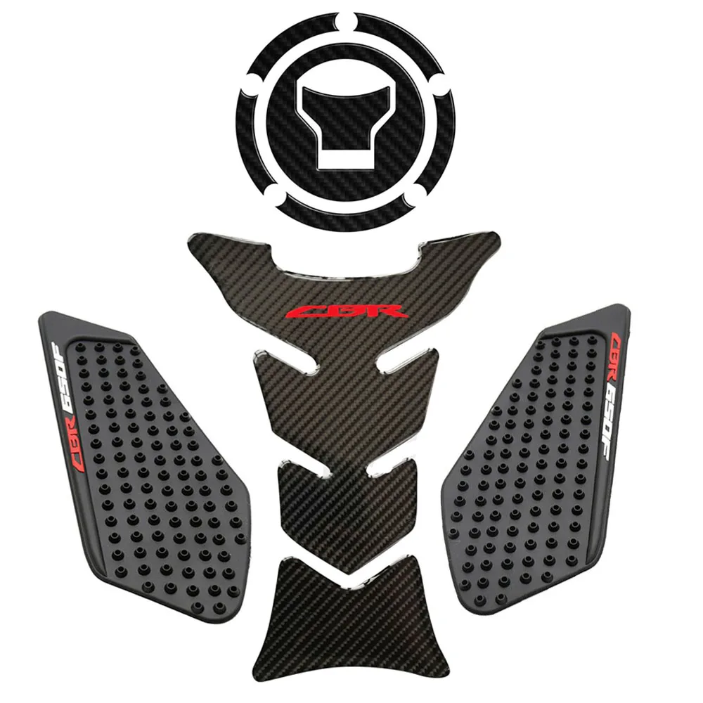 Motorfiets Carbon Fiber Tank Cover Pad Anti Slip Tank Pad Gas Knee Grip Tractie Sticker Voor Honda CBR650F CB650F 2014-2017