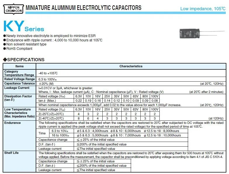 10 teile/los 470 uF 10V470UF Japan NCC KY Serie 8x11,5mm Low ESR Lange Lebensdauer 10V470uF aluminium-elektrolytkondensator – Detail 2