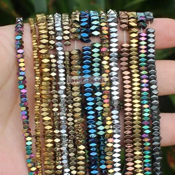 Very Shining ! Natural Hematite Faceted 2x1-4x2mm Loose beads, For DIY Jewelry making !