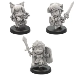 25mm Base , Resin Model Figure GK  , 3 Figure , Unassembled and unpainted kit