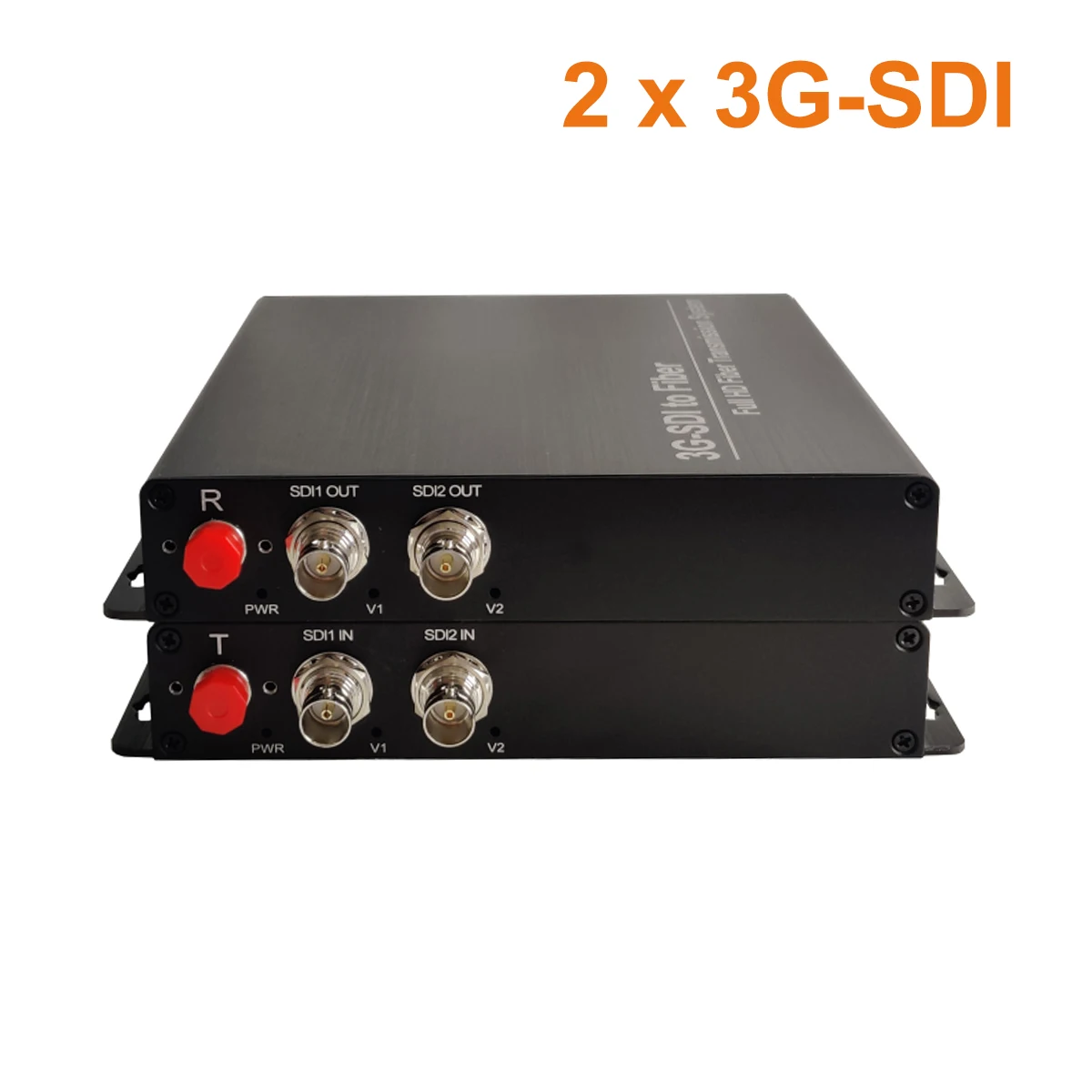 2CH 3G-SDI Extenders Over Fiber Optic Singlemode 20Km (12.4mi), Video Audio to Fiber Media Converter,FC port ,Broadcast Quality