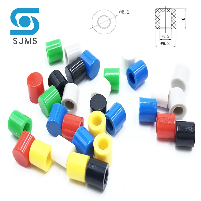 100Pcs 6*6 6X6 Switch Caps A56 Round Switch Cap For 6 * 6 Tact Micro Buttons Switch  Inner Diameter 3.2mm Height 6MM