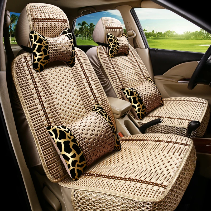 1PCS Car Seat Cover,Luxury Car Seat Cushion Hand-woven Ice Silk Car Seat Cover Summer Front Seat Universal Car Seat Cushion