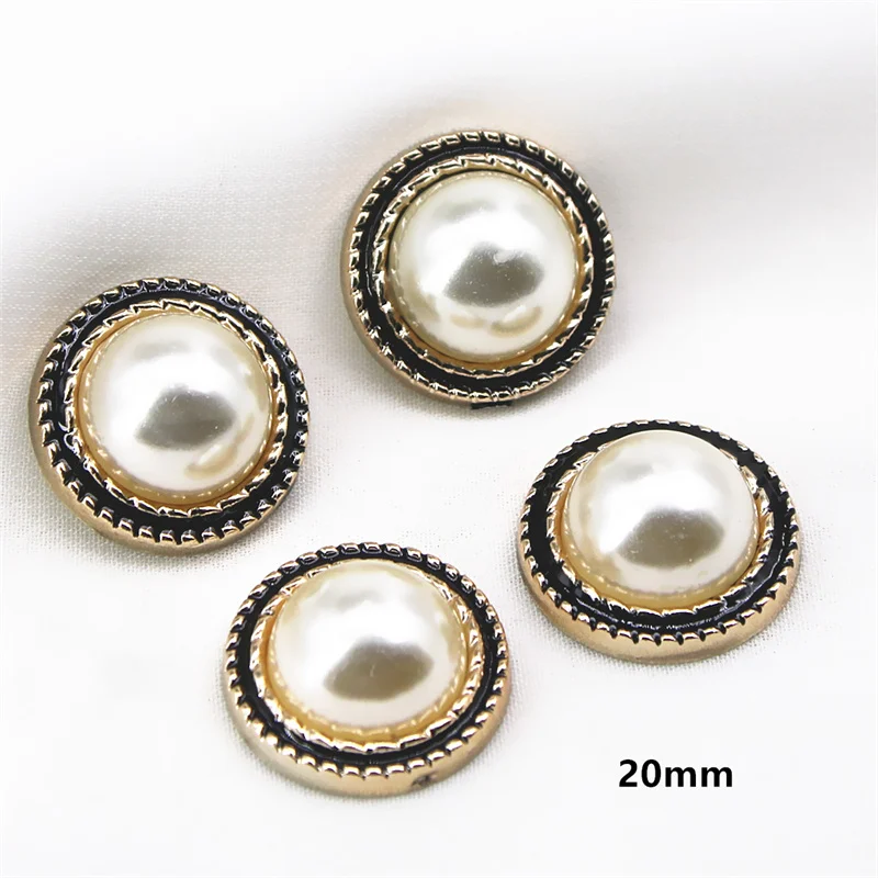 10/20/30pcs Golden Pearl flat back button di lusso Home Garden Crafts Cabochon Scrapbooking accessori di abbigliamento