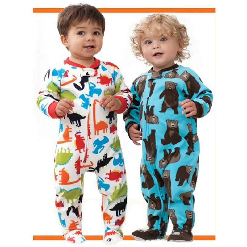 Children\'s jumpsuits for 2-4 years old, pajamas for boys and girls, baby polar fleece jumpsuits, and three children\'s pajamas.