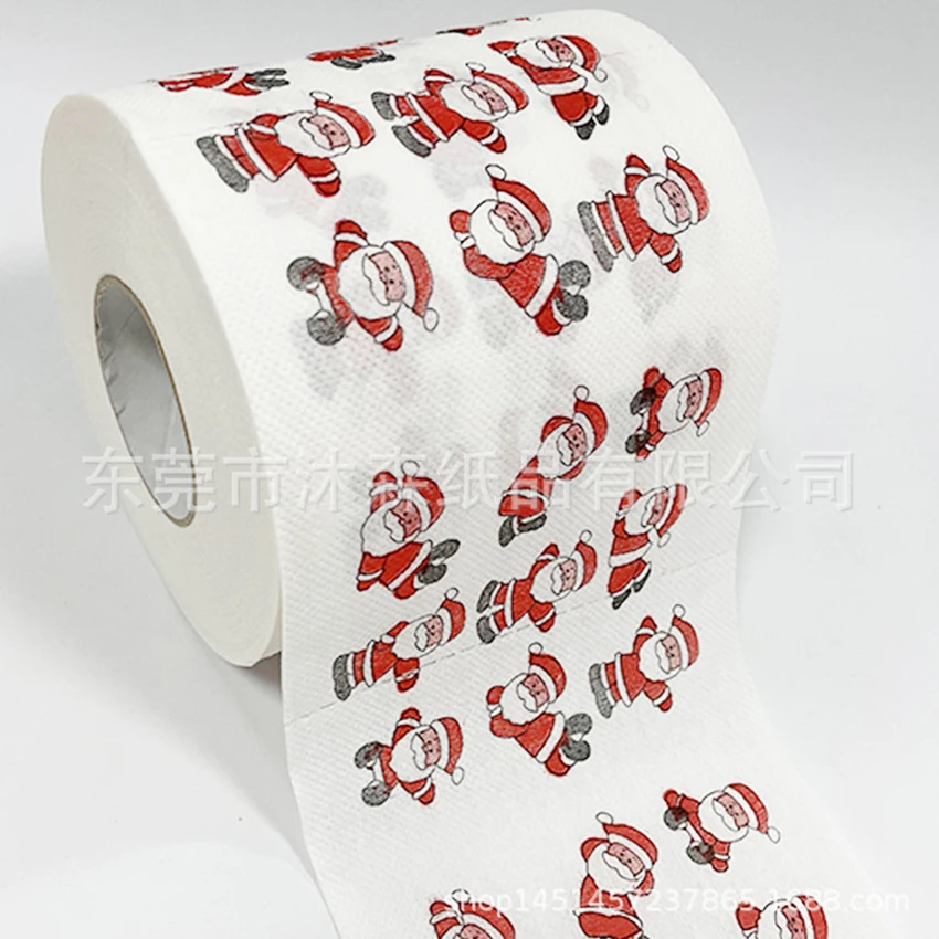 Christmas Tissue toilet paper roll cute creative printed paper Santa Claus Christmas tree roll paper soft 3 Ply