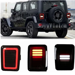 LED Tail Lights Smoke Lens For Jeep Wrangler 2007-2017 JK JKU With Break Back Up Light Reverse Turn Parking Signal Lamp Assembly