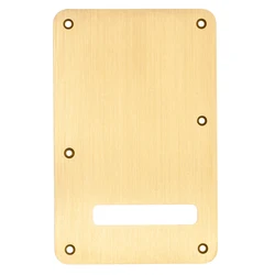 Musiclily Pro 6-Hole Aluminum ST Guitar Back Plate Tremolo Cover for Fender UAS/Mexico Standard ST Guitar, Gold Anodized