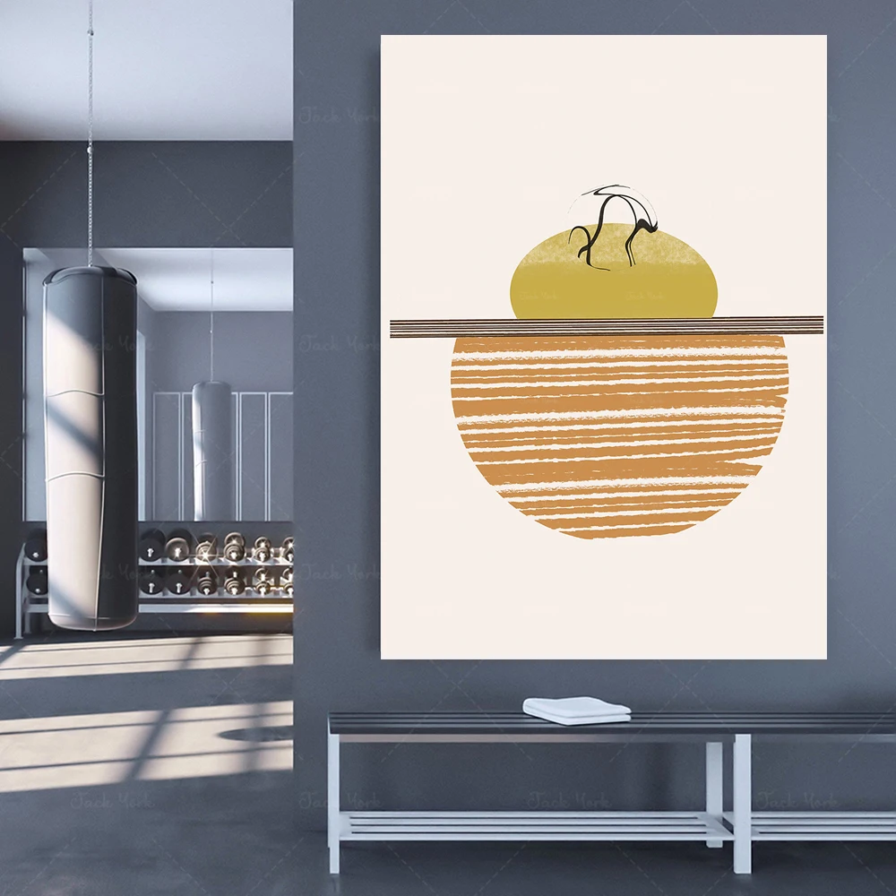 Sun Print Wall Art, Abstract Sunset Art Print, Modern Boho Sun Printable, Bauhaus Poster Digital Download Office, Contemporary