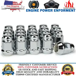 20x Wheel Lug Nuts Bulge Acorn 12x1.5 Chrome For Ford Fusion Focus Escape Taurus