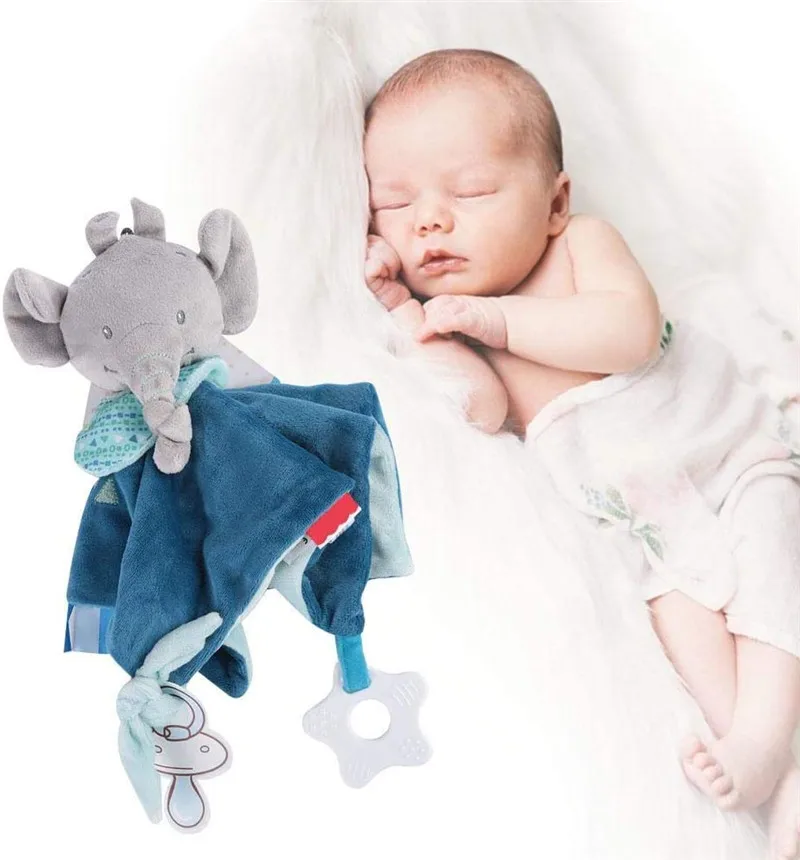 Jouets pour bébé de 0 à 12 mois, serviette douce pour apaiser, animaux en peluche, jouet de couette, lapin, jouets de couchage pour bébés