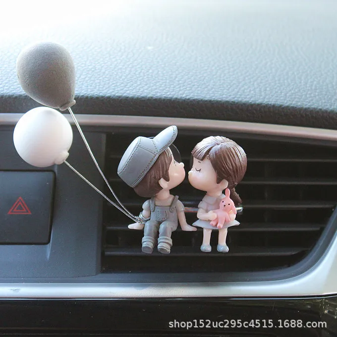 Car Air outlet clip Decoration Cute Cartoon Couples Action Figure Balloon Ornament Auto Interior Dashboard Accessories Girl Gift
