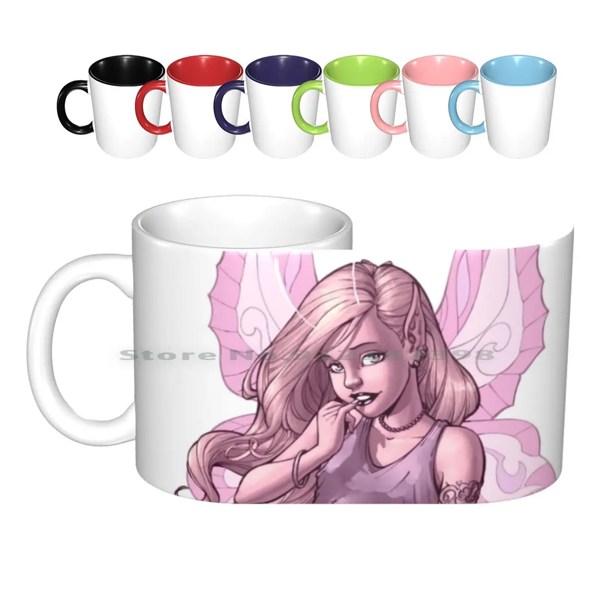 Bashful Fairy In Purple And White By Al Ceramic Mugs Coffee Cups Milk Tea Mug Fairy Fairies Al Elf Fae Nymph Pixies Sprite