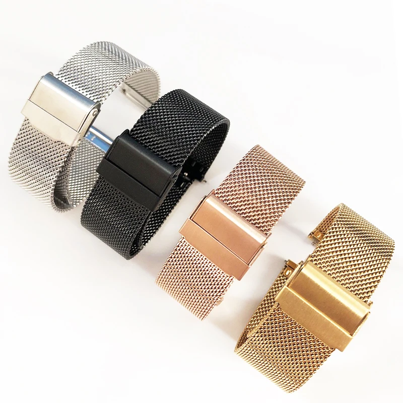 CONVENIENT PINS Mesh Watch Band for Seiko for DW Watch Milanese Strap 16 18 20 22 mm Men Women Steel Watch Strap Tools