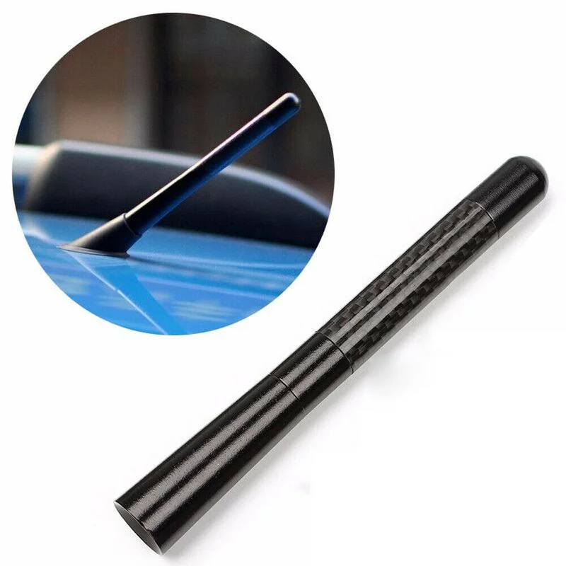 

4.7inches Car Roof Antenna Enhanced Signal Carbon Fiber Screw Metal Short Stubby Mast Car Radio FM Aerial Antenna Accessories